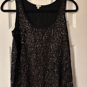 J. Crew Black Sequin Tank Top